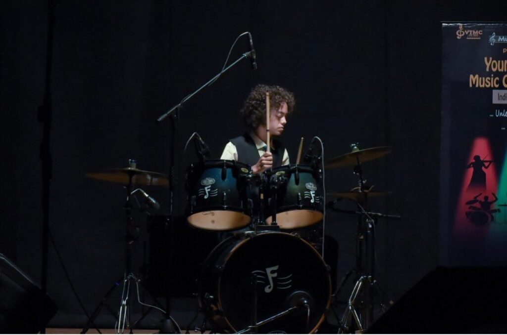 Aurum focused at the drum kit